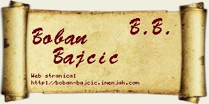 Boban Bajčić vizit kartica